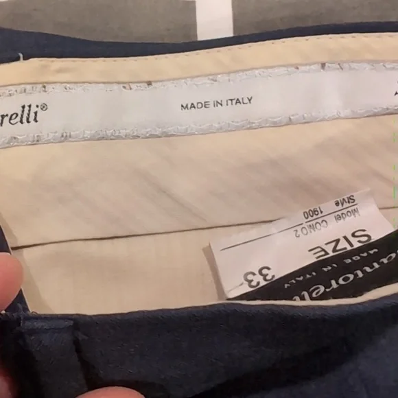 Santorelli Slacks Men’s 33x28 Blue 100% Wool Dress Pants Made In ITALY EUC - Picture 4 of 7